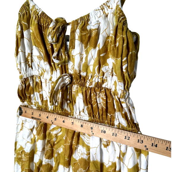 NEW! Revolve x Faithful The Brand 6 Francesca Midi Dress 100% LINEN Mustard - Picture 5 of 8